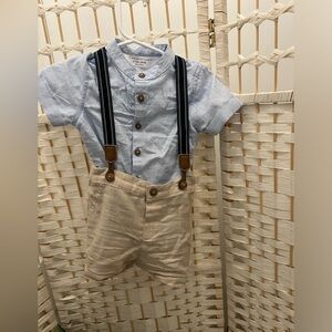 Baby Boy Outfit with Suspenders